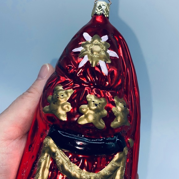 Authentic Star-Topped Inge-Glas German Made Christmas Ornament Large Santa - Picture 4 of 5